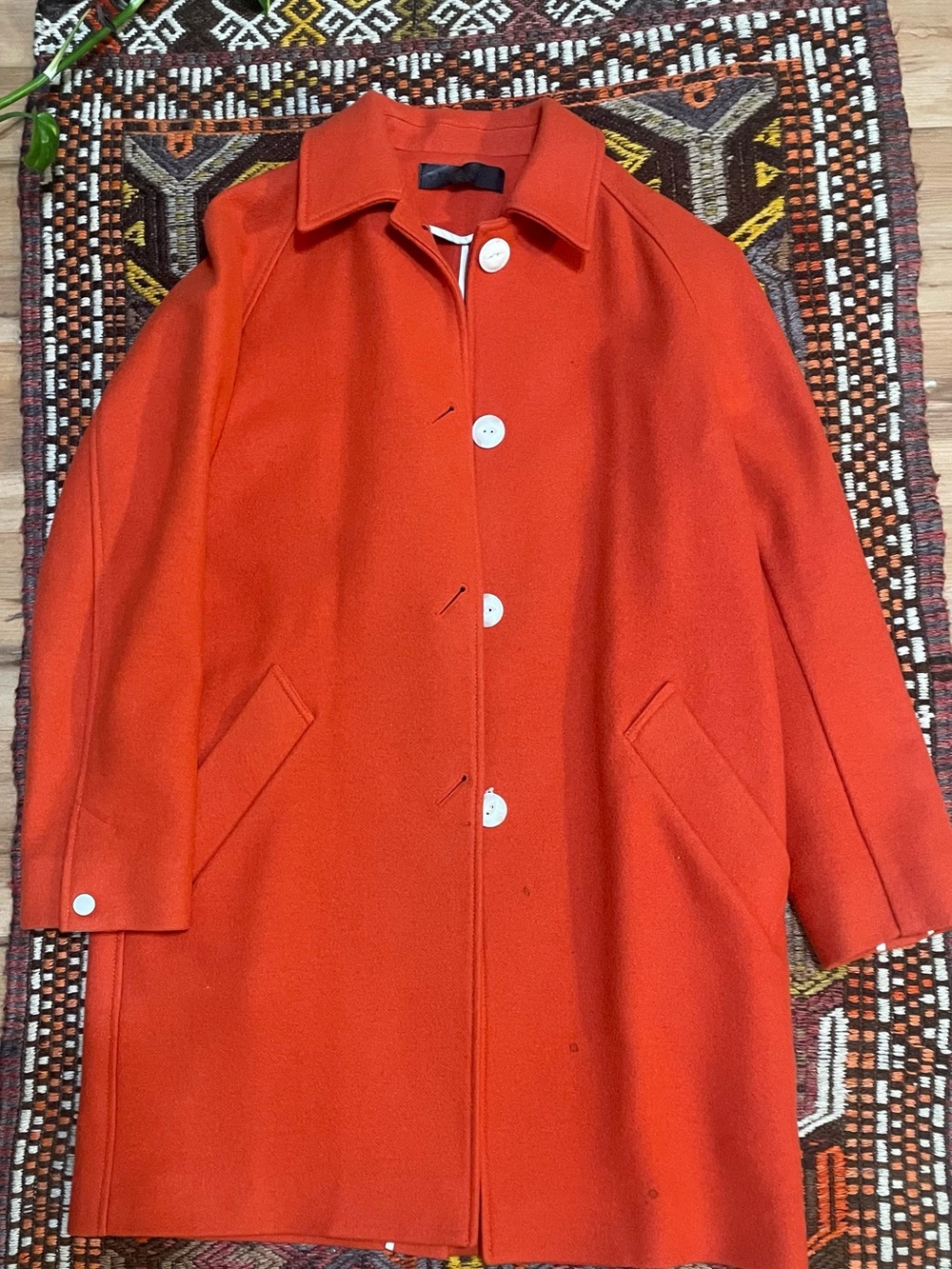 rag & bone Bright Orange Single-Breasted Pea Coat